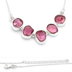 11.59cts natural pink tourmaline fancy 925 sterling silver necklace u67534