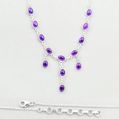 21.48cts natural purple amethyst 925 sterling silver necklace jewelry u32865