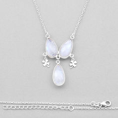18.70cts natural rainbow moonstone 925 sterling silver necklace jewelry n44385