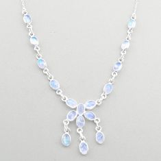 14.90cts natural rainbow moonstone 925 sterling silver necklace jewelry t66377
