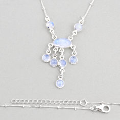 8.40cts natural rainbow moonstone 925 sterling silver necklace jewelry y76960