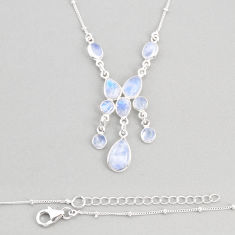 15.71cts natural rainbow moonstone 925 sterling silver necklace jewelry y77398
