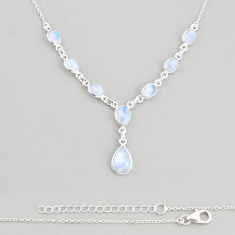 15.16cts natural rainbow moonstone pear sterling silver necklace jewelry y76965