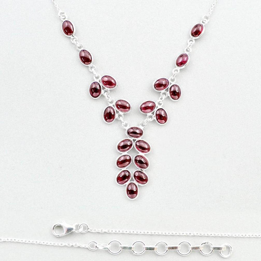 29.65cts natural red garnet 925 sterling silver necklace jewelry u32801