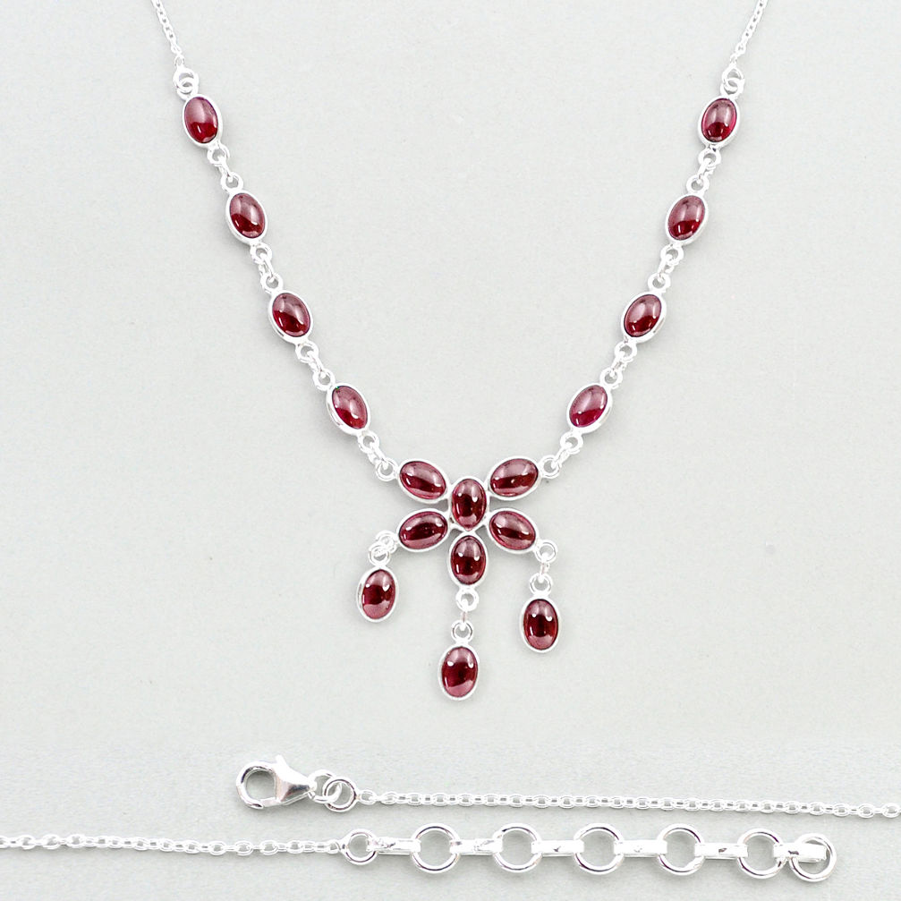 26.85cts natural red garnet 925 sterling silver necklace jewelry u32821