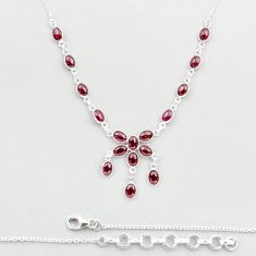 26.68cts natural red garnet oval 925 sterling silver necklace jewelry u32823