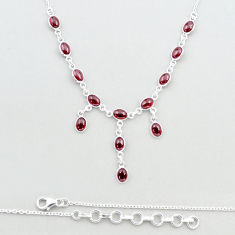 22.28cts natural red garnet oval 925 sterling silver necklace jewelry u32845