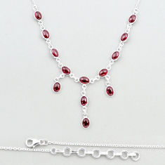 22.28cts natural red garnet oval 925 sterling silver necklace jewelry u32846