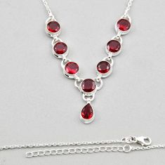 9.95cts natural red garnet oval 925 sterling silver necklace jewelry y44776