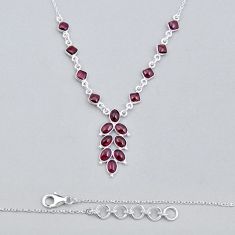 14.95cts natural red garnet oval 925 sterling silver necklace jewelry y6893