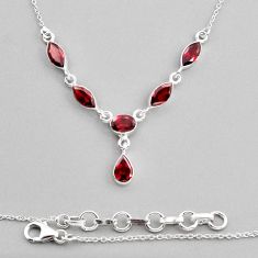 14.80cts natural red garnet oval 925 sterling silver necklace jewelry y82207