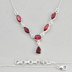 13.48cts natural red garnet oval pear sterling silver necklace jewelry y80677