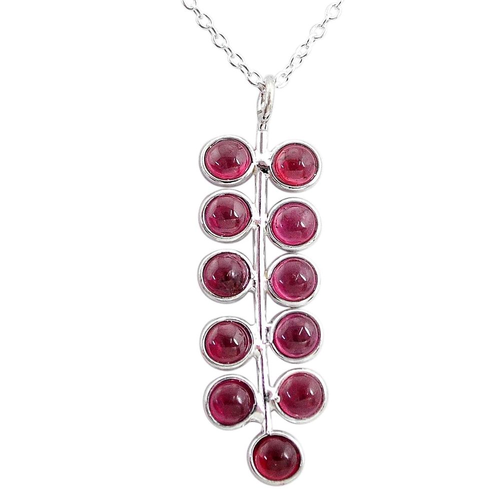 6.39cts natural red garnet round 925 sterling silver necklace jewelry t4701