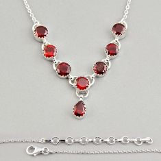 10.09cts natural red garnet round 925 sterling silver necklace jewelry y24057