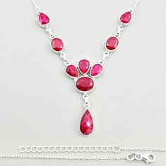 31.48cts natural red ruby 925 sterling silver necklace jewelry u25124