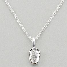 1.79cts natural uncut diamond flat (polki) 925 silver chain necklace t83279