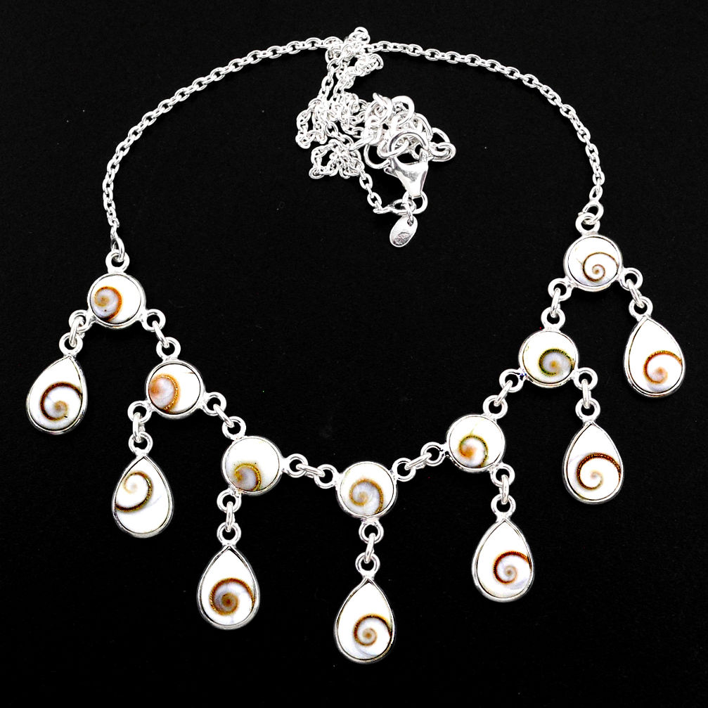 30.65cts natural white shiva eye 925 sterling silver necklace jewelry r63585
