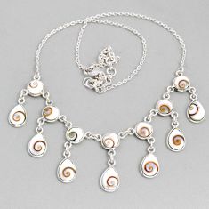 32.45cts natural white shiva eye 925 sterling silver necklace jewelry y4393