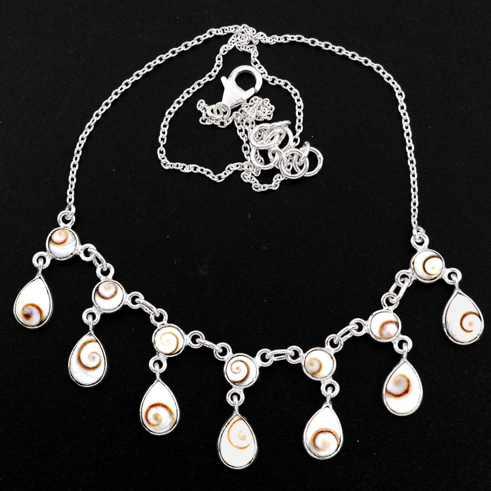 18.63cts natural white shiva eye pear sterling silver necklace jewelry r60763