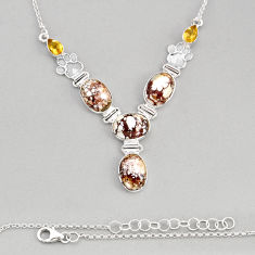 27.62cts natural white wild horse magnesite citrine 925 silver necklace y81358