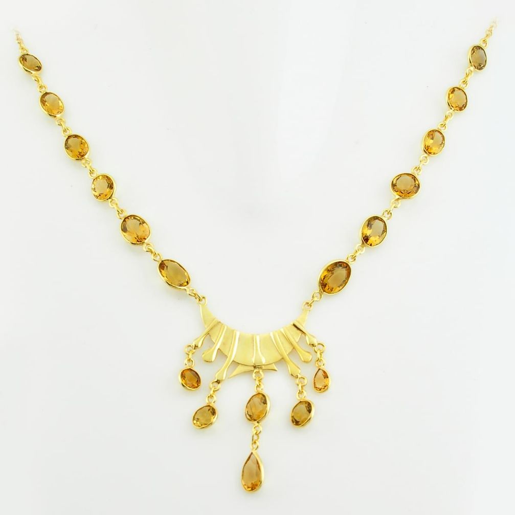  yellow citrine 925 sterling silver sterling necklace p74930