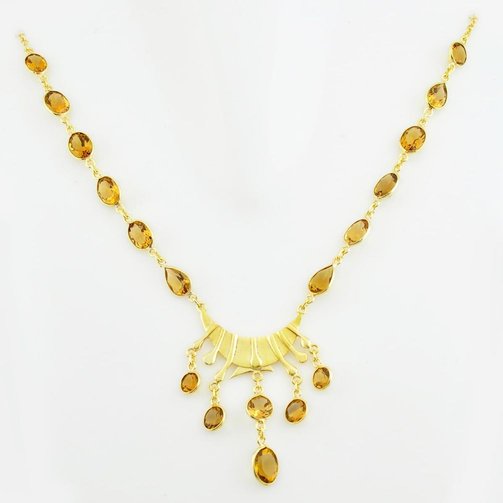  yellow citrine 925 sterling silver sterling necklace p74939