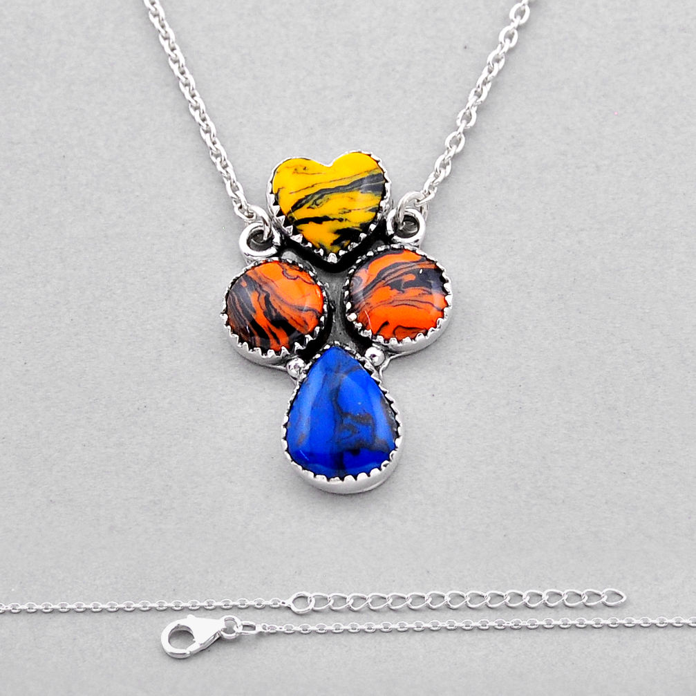 18.22cts pool ball heart shape 925 sterling silver necklace jewelry n53043