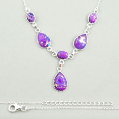 20.47cts purple copper turquoise 925 sterling silver necklace jewelry u25023