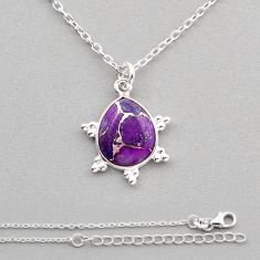 4.84cts purple copper turquoise 925 sterling silver necklace jewelry y87015