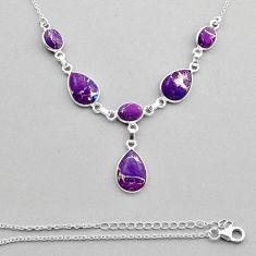 16.70cts purple copper turquoise 925 sterling silver necklace jewelry y88185