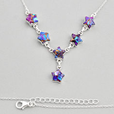 22.08cts purple copper turquoise 925 sterling silver star fish necklace y81954