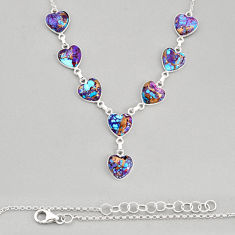 39.90cts purple copper turquoise heart sterling silver necklace jewelry y81342