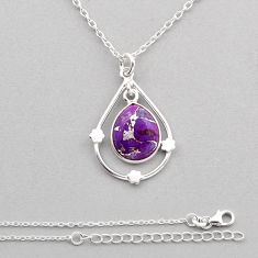 4.93cts purple copper turquoise pear 925 sterling silver necklace jewelry y87005