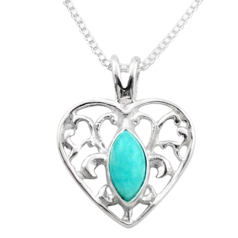 Silver fleur-de-lis arizona mohave turquoise 18 inch chain necklace t89445