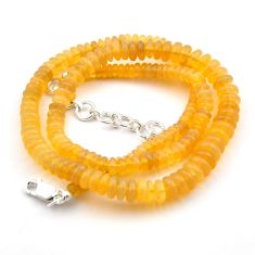 75.69cts tyre shape natural ethiopian opal 925 silver beads necklace y31562