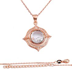 6.32cts white cubic zirconia topaz 925 sterling silver rose gold necklace y24180