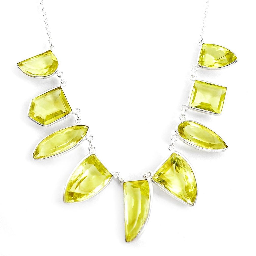 50.99cts natural lemon topaz 925 sterling silver necklace jewelry p45010