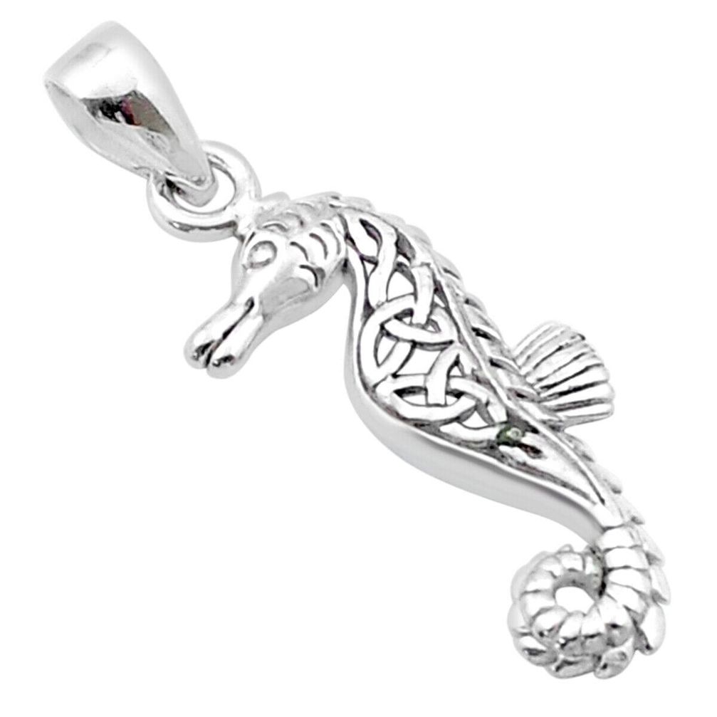 2.30gms indonesian bali style solid 925 sterling silver seahorse pendant