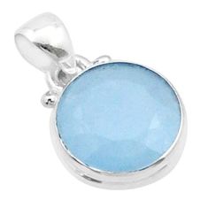 6.00cts natural blue aquamarine 925 sterling silver pendant jewelry