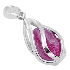 10.00cts natural pink ruby 925 sterling silver pendant jewelry