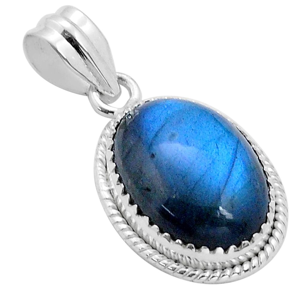14.00cts natural blue labradorite 925 sterling silver pendant jewelry