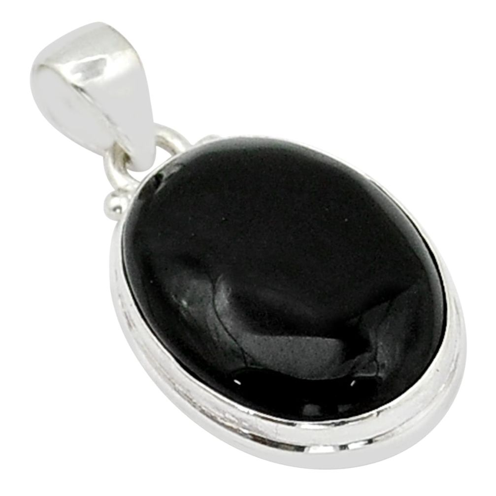 12.00cts natural black onyx 925 sterling silver pendant jewelry
