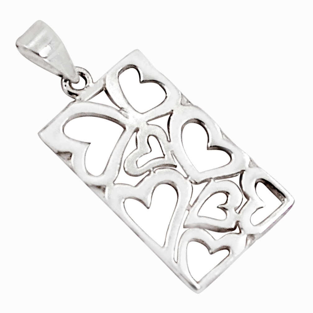 925 plain silver 3.48gms indonesian bali style solid heart pendant c5275