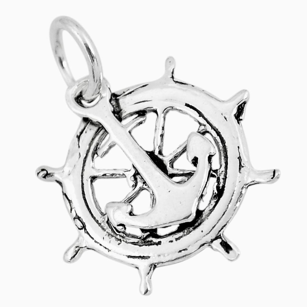 925 silver 1.89gms indonesian bali style solid anchor charm pendant c2718