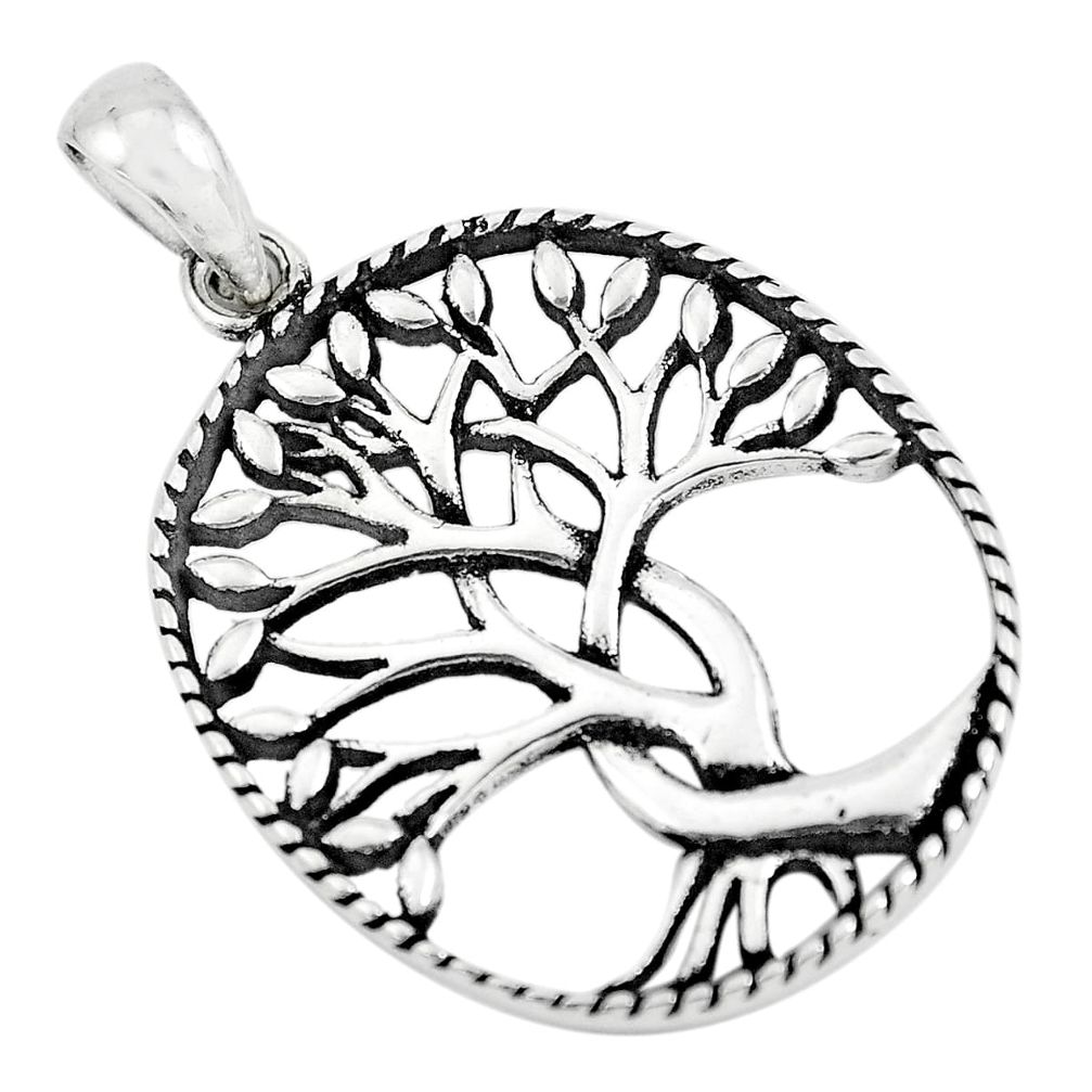 925 silver 4.02gms indonesian bali style solid tree of life pendant c3615