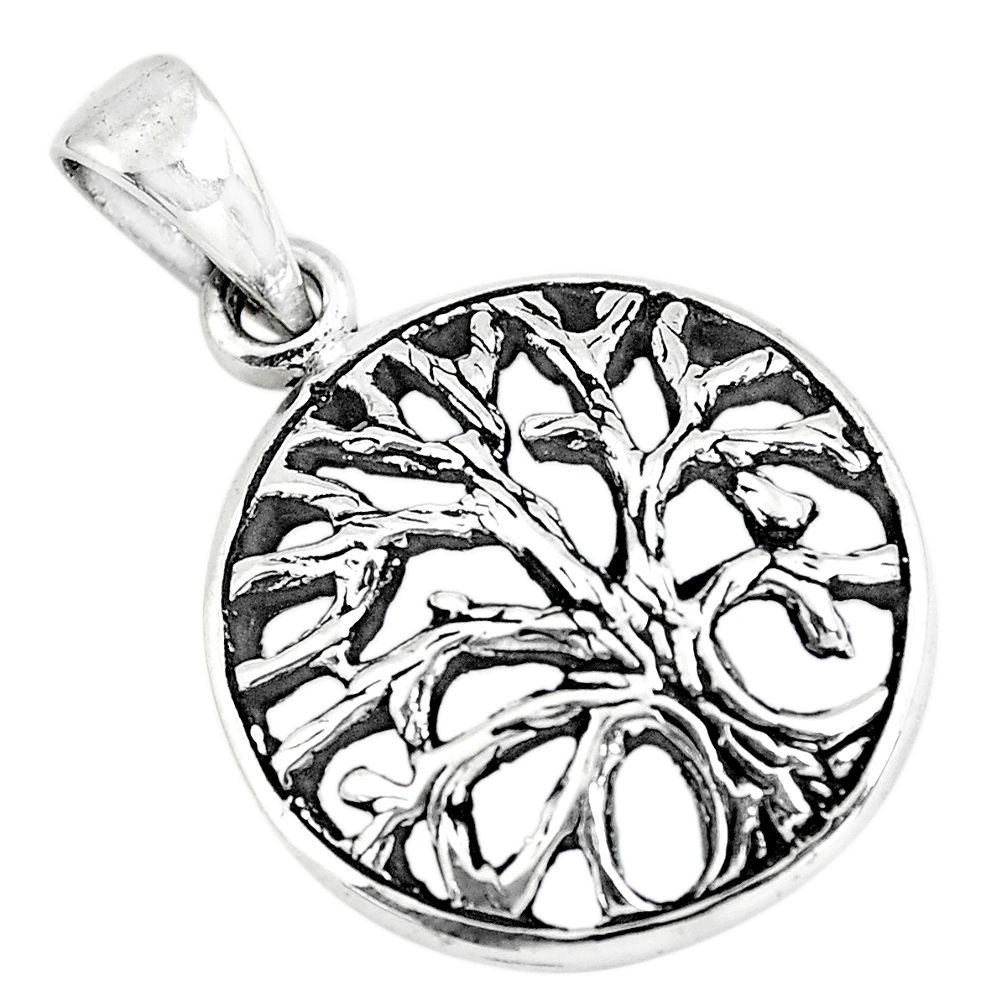 925 silver 3.89gms indonesian bali style solid tree of life pendant c3664