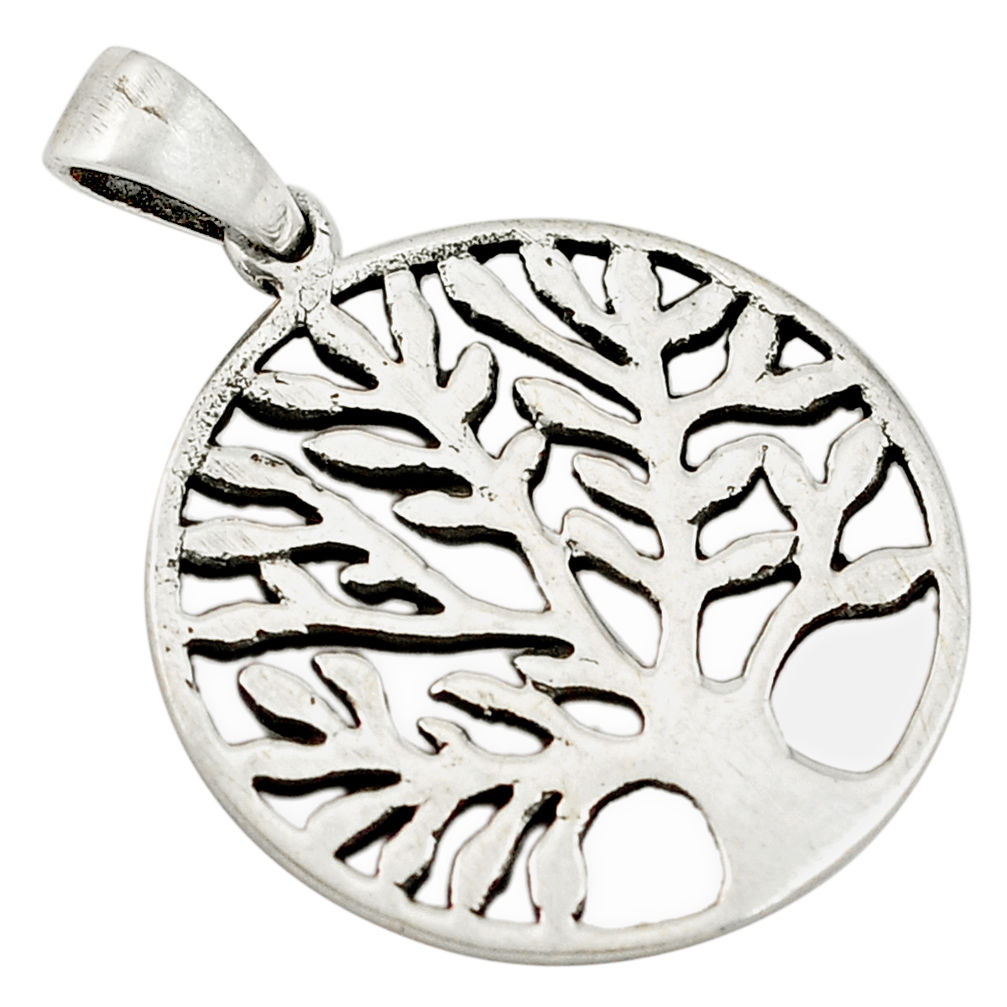 925 silver 3.68gms indonesian bali style solid tree of life pendant c4445