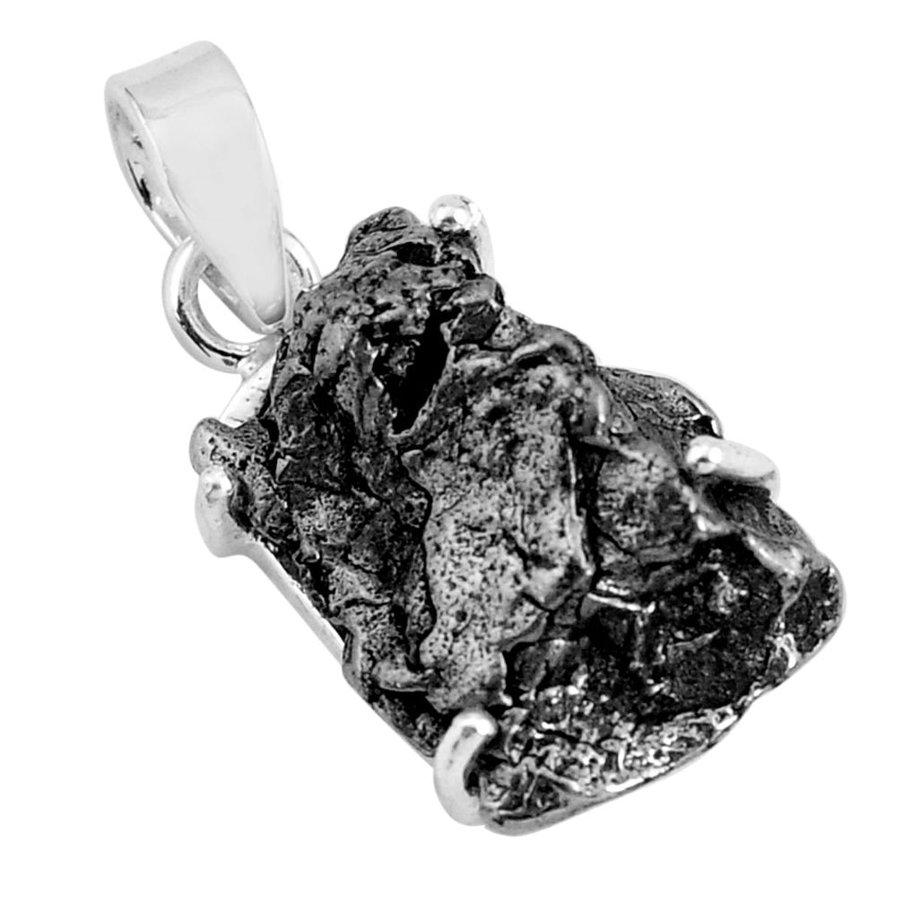 925 silver 17.53cts natural campo del cielo (meteorite) fancy pendant p68695