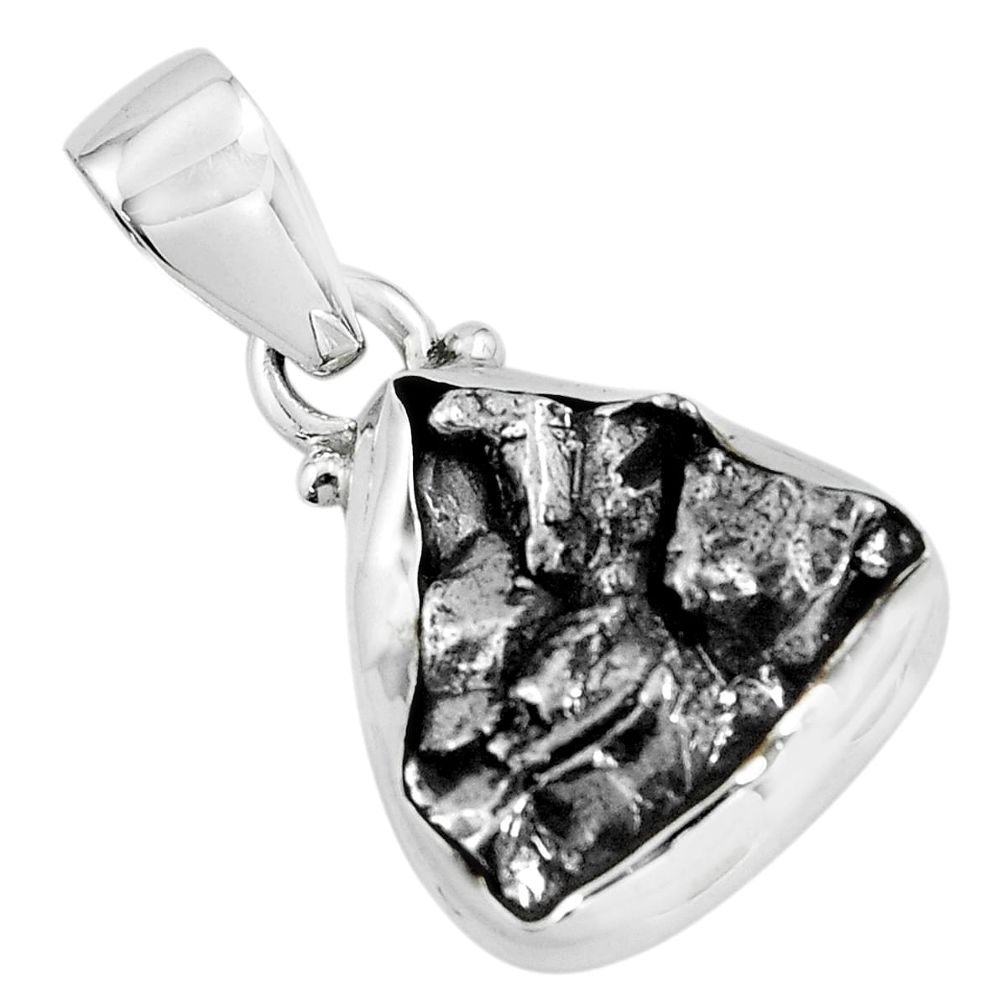 925 silver 16.62cts natural campo del cielo (meteorite) fancy pendant p69296