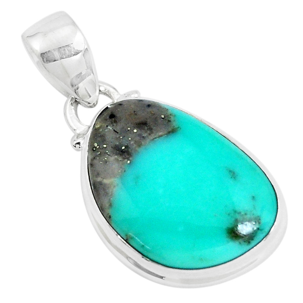 925 silver 14.23cts natural green campitos turquoise pendant jewelry p46457